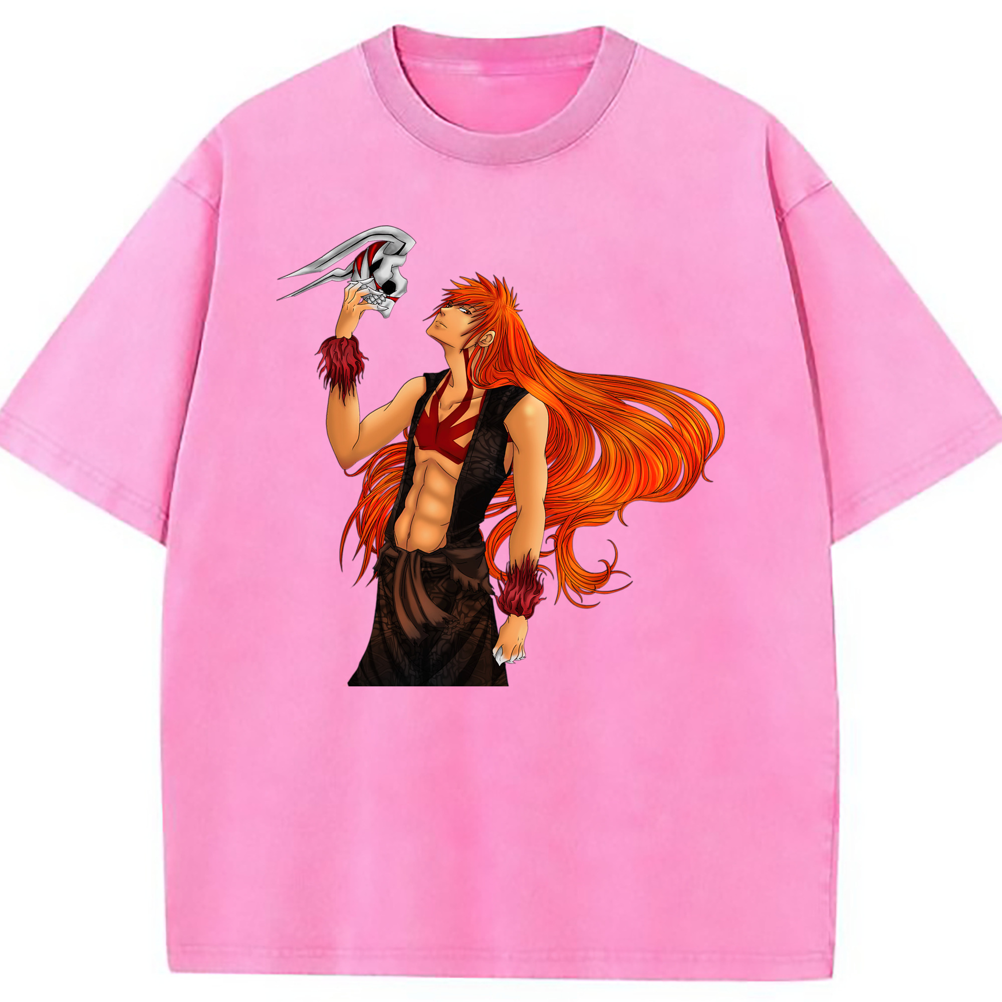 （画像用） ブリーチ 黒崎一護（くろさき いちご）BLEACH Kurosaki Ichigo 綿100% ヴィンテージ風 半袖Tシャツ（フロントプリント）